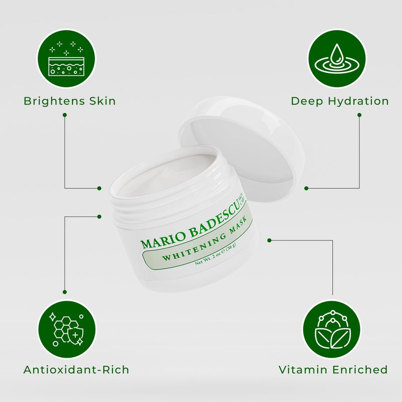 Mario Badescu Kojic Acid Whitening Mask - Illuminating Face Mask for Brightening, Hydration & Discoloration - With Grapeseed Oil, Beeswax & Vitamin E for Smoother, Radiant Skin, 2 Oz - Image 4