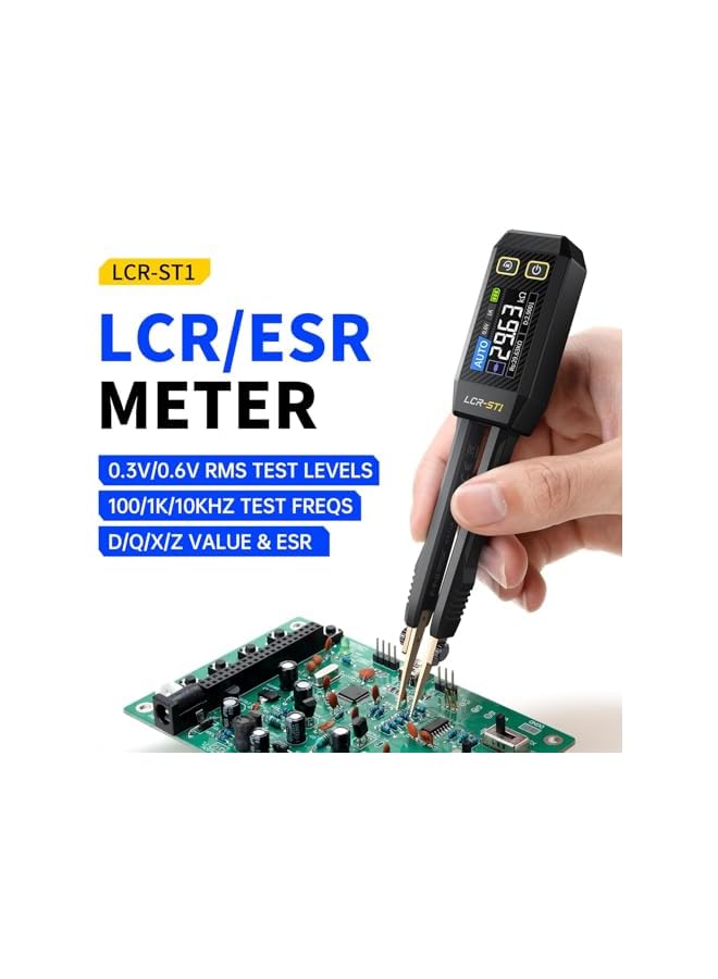 promass 10KHz LCR Meter Tweezer Set, Mini Smart SMD Tester with 0.5% Accuracy, Auto Component Recognition, Ideal for Capacitance & Inductance Testing - Image 3