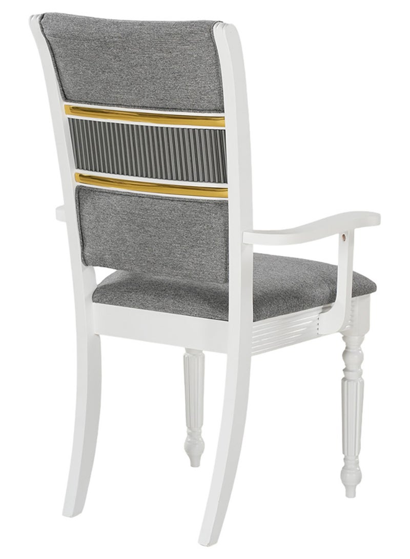 Royaloak Weston Wooden Dining Set 8 Seater | Dining Set with Cushioned Seats & Backrest for Comfort | Golden Piping Element with Solid Wooden Legs | Elegant Turned Fluted Legs for a Classic Touch - Image 3