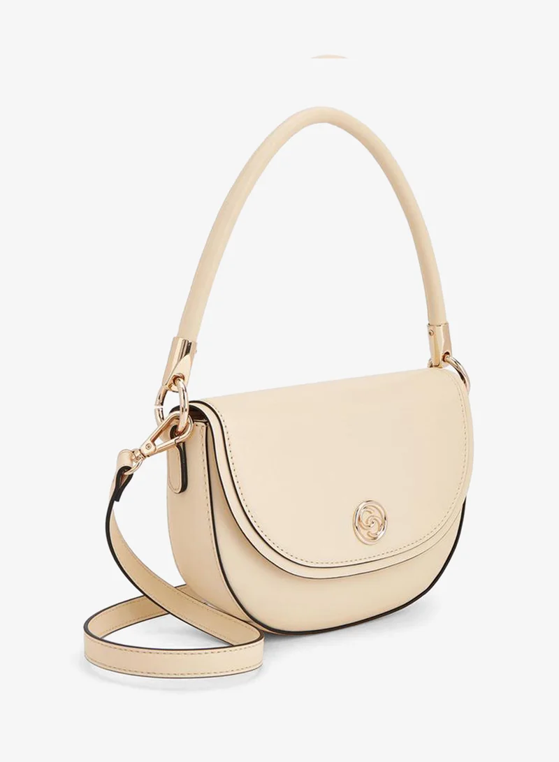 Celeste YELLOW Textured Crossbody Bag With Button Closure for Women | Best Price UAE
