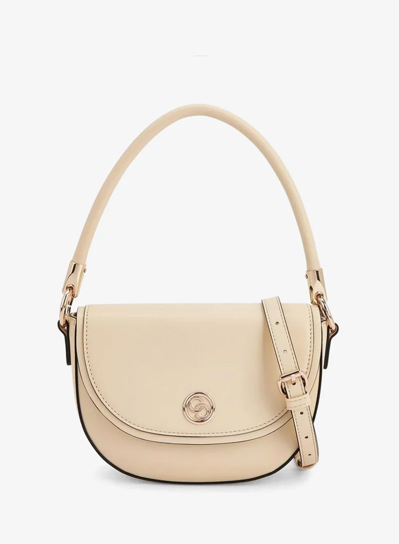 سيليست Textured Crossbody Bag With Button Closure