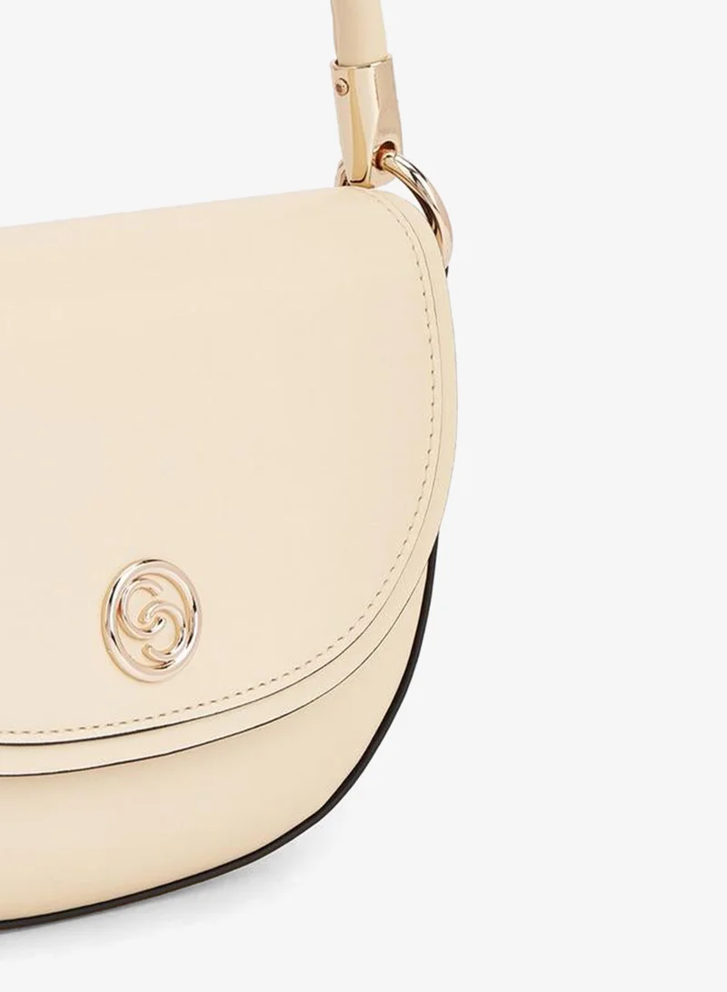 Celeste YELLOW Textured Crossbody Bag With Button Closure for Women | Best Price UAE