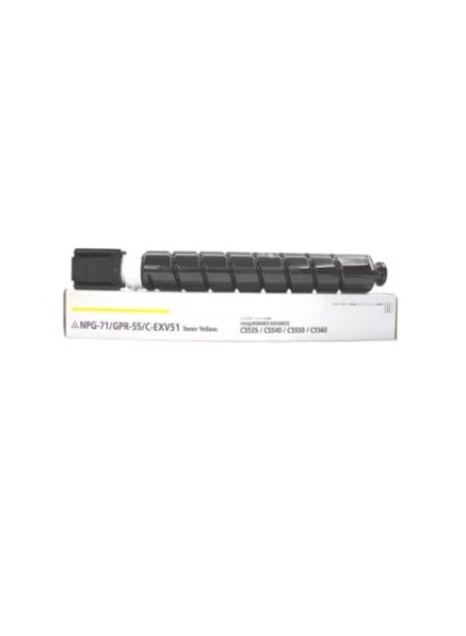 Terabyte C-EXV 51 This Compatible toner cartridge is suitable for Printer Canon IMAGERUNNER ADVANCE C5535 5535I C5540I C5550I C5560I CEXV 51 (Yellow) - Image 1