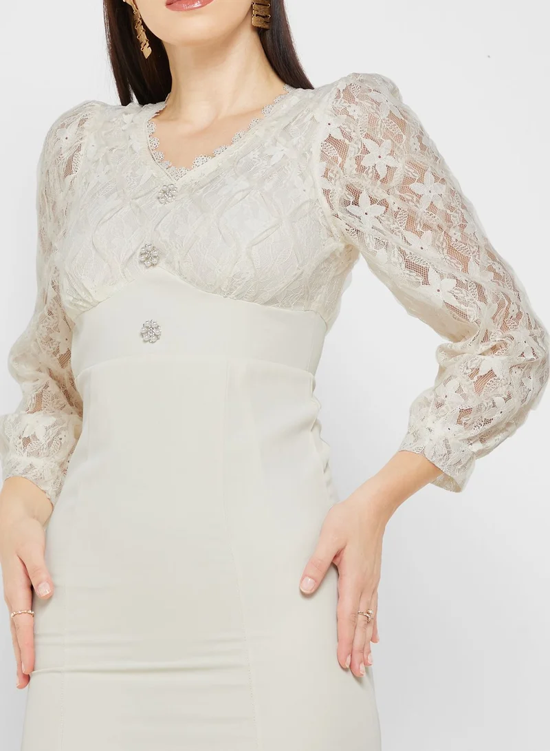 ELLA A-Line Lace Dress