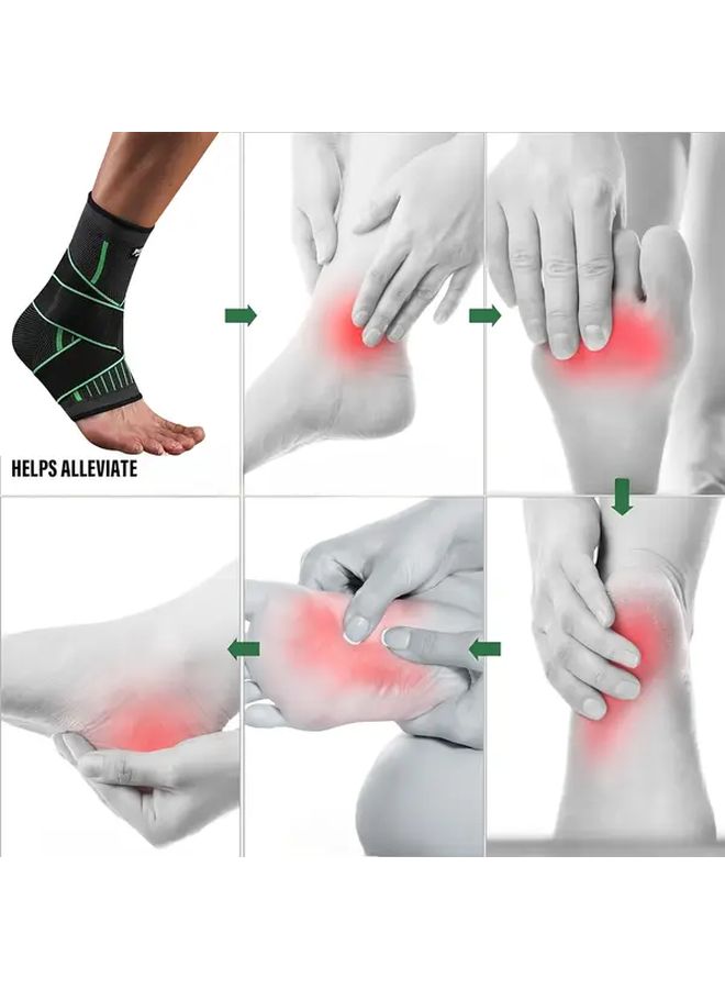 Orange Large Compression Ankle Sleeve Brace Wrap Support Breathable Stabilizing Strap - Image 4