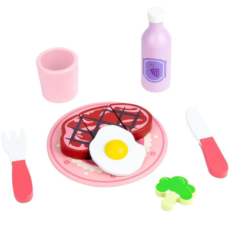 general OJR Wooden Box Food Set Simulation Kitchen Toy for Kids - Image 1