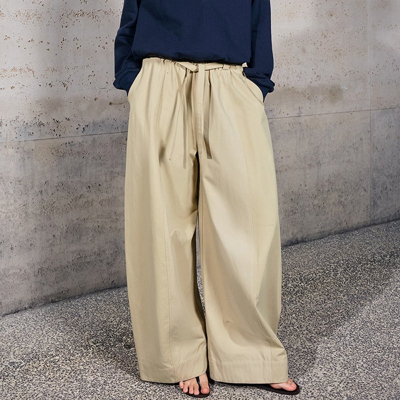 Women's 100% Cotton Loose Harem Pants Relaxed Lantern Trousers Solid Casual Full-Length Bottoms - Image 2
