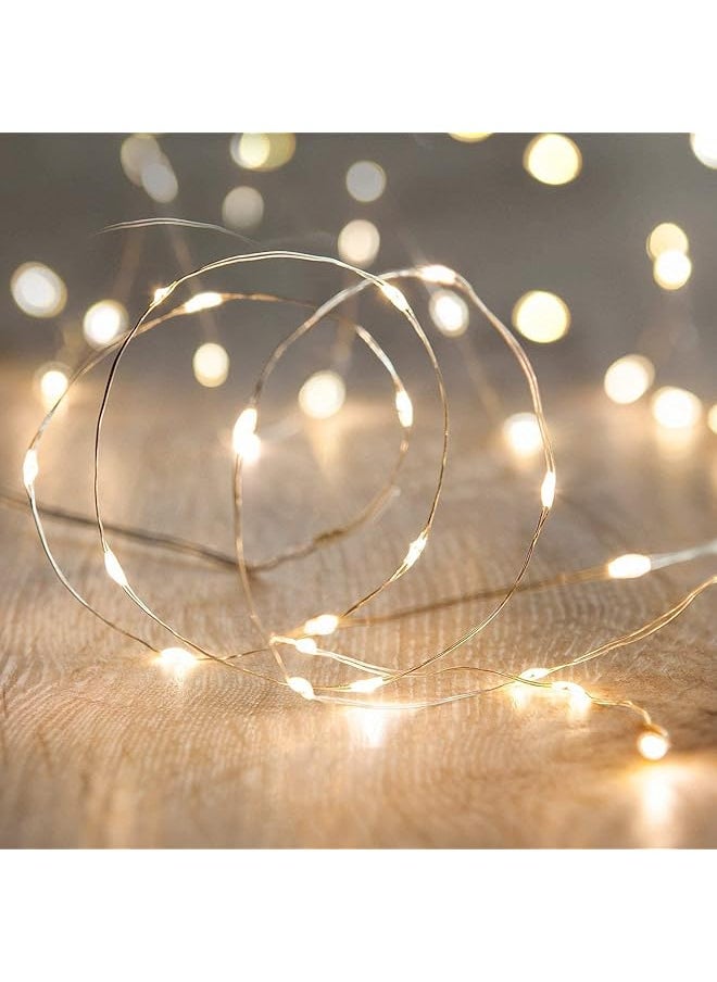 The Bros 32.8Ft/10M 100 LEDs Firefly String Lights for Christmas, Ramadan, New Year, Diwali | Battery Operated Lights (Warm White) 