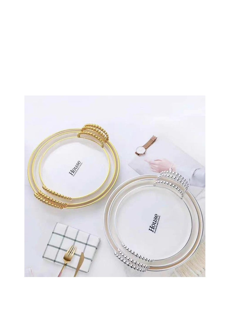 Generic - Melamine Gold Hand Bubbles Serving Tray Set (3 Pieces) Code H, Multicolor - Image 1
