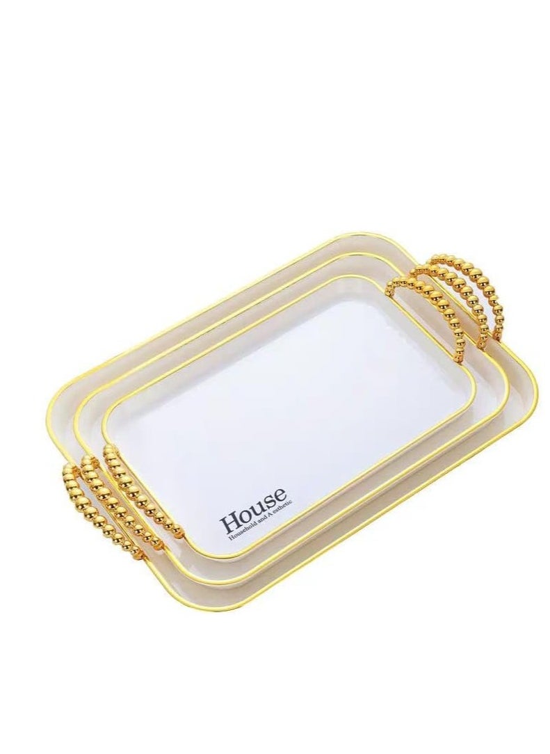 Generic - Melamine Gold Hand Bubbles Serving Tray Set (3 Pieces) Code H, Multicolor - Image 1