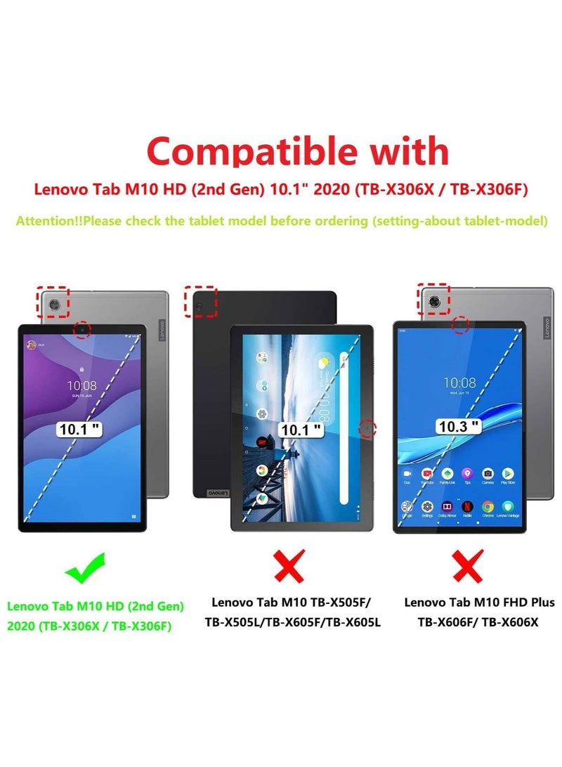 Case for Lenovo Tab M10 HD 2nd Gen TB-X306F TB-X306X, Hybrid PC + TPU Silicone with Stand Protective Case for Lenovo Tab M10 HD (2nd Gen) 10.1 Inch Tablet Case Cover, Dark Blue