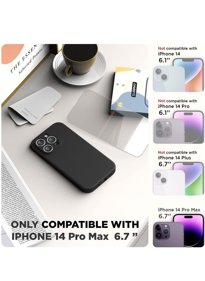 Compatible with iPhone 14 Pro MAX with Screen Protector, Silicone Case with Camera Protection, Case Compatible with iPhone 14 Pro MAX 6.7" (Black) - Image 2