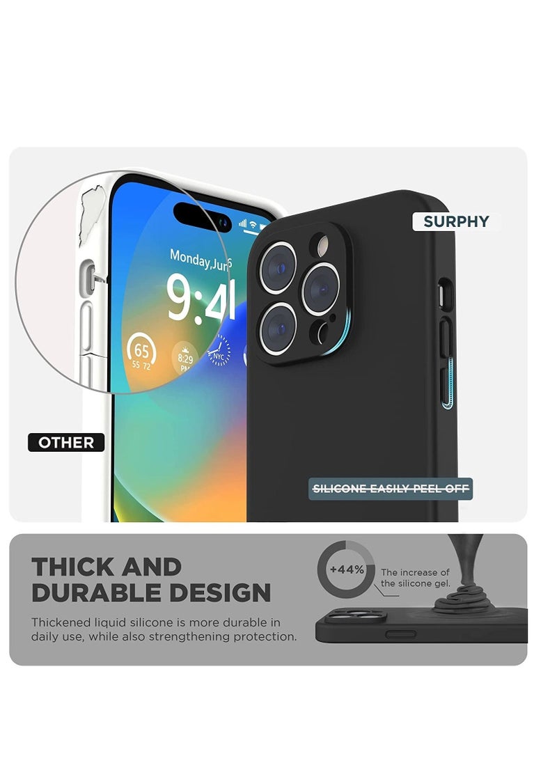 Compatible with iPhone 14 Pro MAX with Screen Protector, Silicone Case with Camera Protection, Case Compatible with iPhone 14 Pro MAX 6.7" (Black) - Image 3