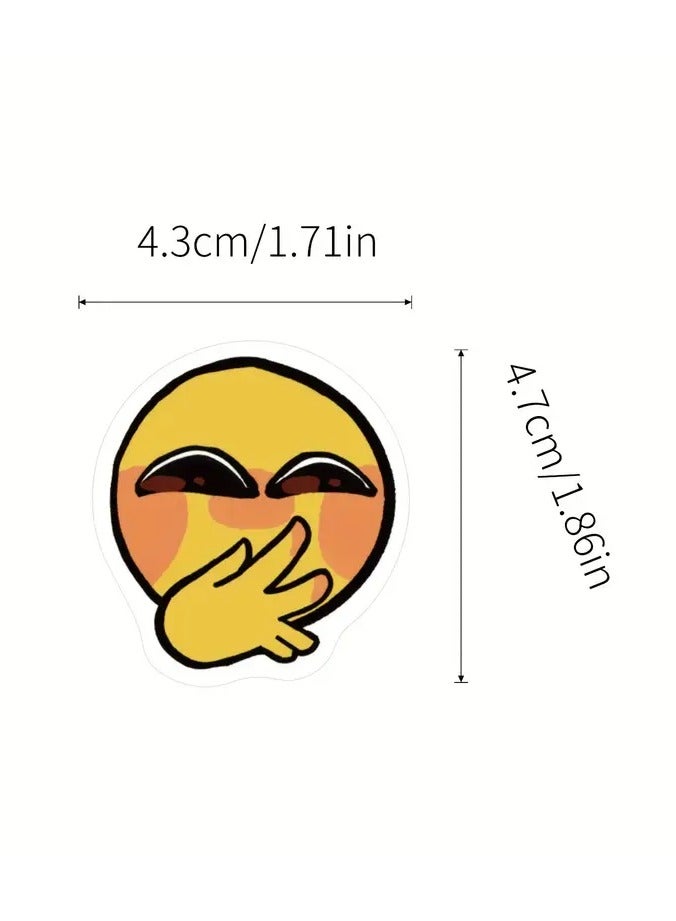 60pcs Waterproof Yellow Emoticon Stickers For - Kawaii Decals For Water Bottles, Bikes, Luggage, Computers, Skateboards, And Cars