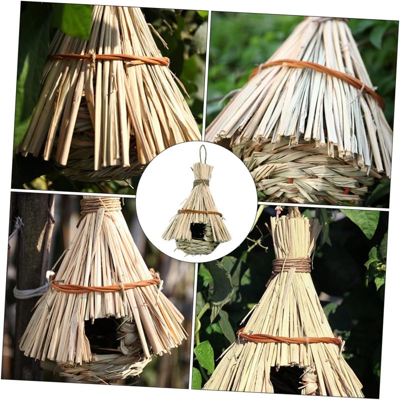 قطعة واحدة من زينة قفص الطيور عش عشب الطيور نسج مأوى الطيور عش اصطناعي ديكور الحديقة - Image 5
