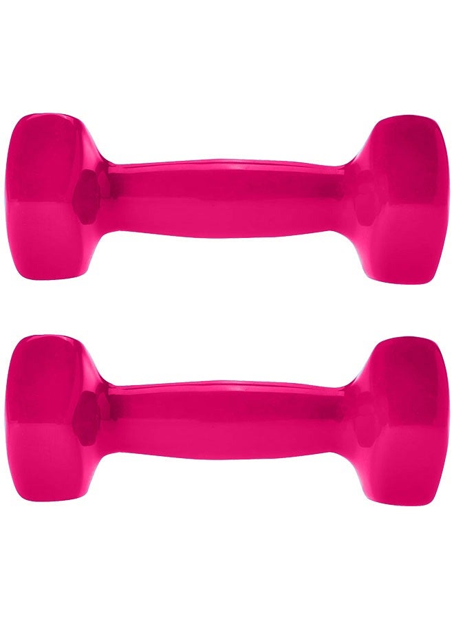 Fitness World Weightlifting dumbbell made of vinyl, 4 kg, consisting of two pieces Pink - Image 2
