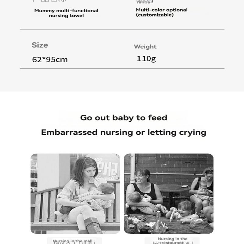 Breastfeeding Covers for Breastfeeding, Breastfeeding Cover with Bow Neck for Mom and Baby, 100% Breathable Cotton, Multi-purpose Stroller Cover - Image 3