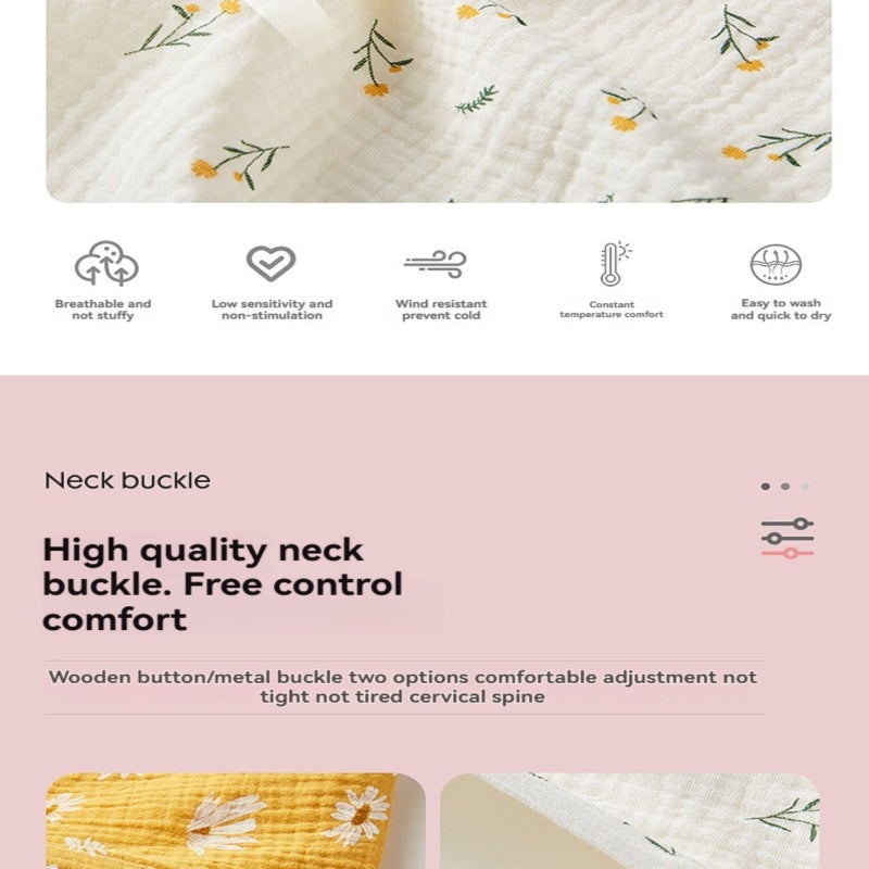 Breastfeeding Covers for Breastfeeding, Breastfeeding Cover with Bow Neck for Mom and Baby, 100% Breathable Cotton, Multi-purpose Stroller Cover - Image 5