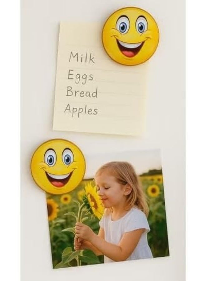 هابي هوم 3 قطع مغناطيسي كريستالي زجاجي ثلاثي الأبعاد لنمط الابتسامة، للسبورة والثلاجة والمكتب والمطبخ - Image 4