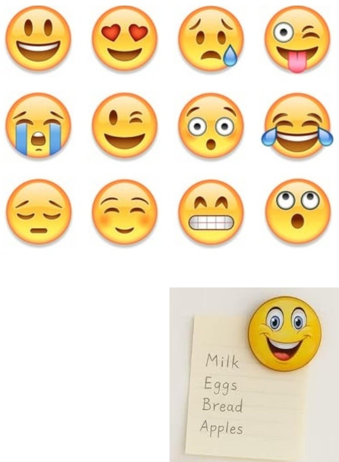 هابي هوم 3 قطع مغناطيسي كريستالي زجاجي ثلاثي الأبعاد لنمط الابتسامة، للسبورة والثلاجة والمكتب والمطبخ - Image 1