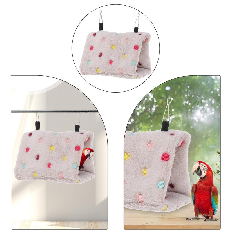 Lurrose Cozy Flannel Parrot Hammock Winter Nest Small Bird Hanging Bed - Image 5