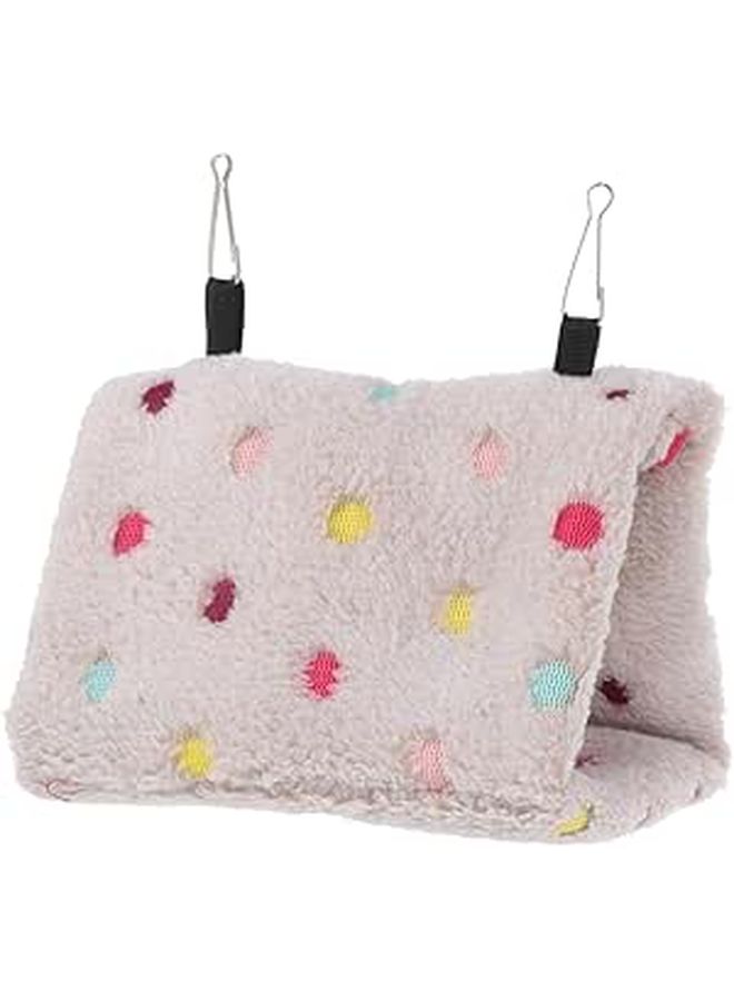 Lurrose Cozy Flannel Parrot Hammock Winter Nest Small Bird Hanging Bed - Image 1