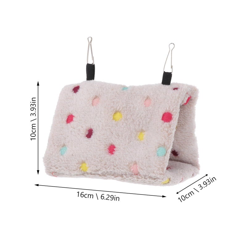 Lurrose Cozy Flannel Parrot Hammock Winter Nest Small Bird Hanging Bed - Image 3