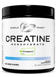 Muscle Feast Creapure Creatine Monohydrate Powder, Vegan Keto Friendly Gluten-Free, Mass Gainer, Muscle Recovery Supplement And Best Creatine For Muscle Growth, Unflavored, 300G  - Image 1