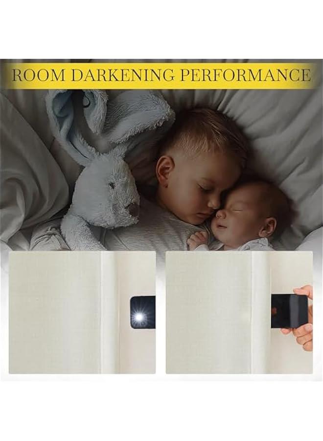 Arabest Room Darkening Cafe Curtains 30 inch Length, Dual Rod Pockets & Hook Belt Light Blocking Small Window Treatments for Nursery/Kitchen/Basement, Natural, W26 x L30, 2 Panels  - Image 4