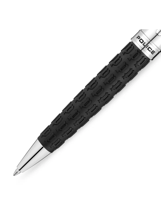 بوليس Silver And Black Patterned Ballpoint Pen