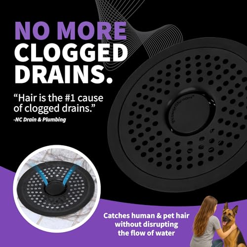 Shower Shroom ShowerShroom Ultra Matte Black Hair Catcher, Stainless Steel Drain Protector, Fits All Shower Drains - Image 4
