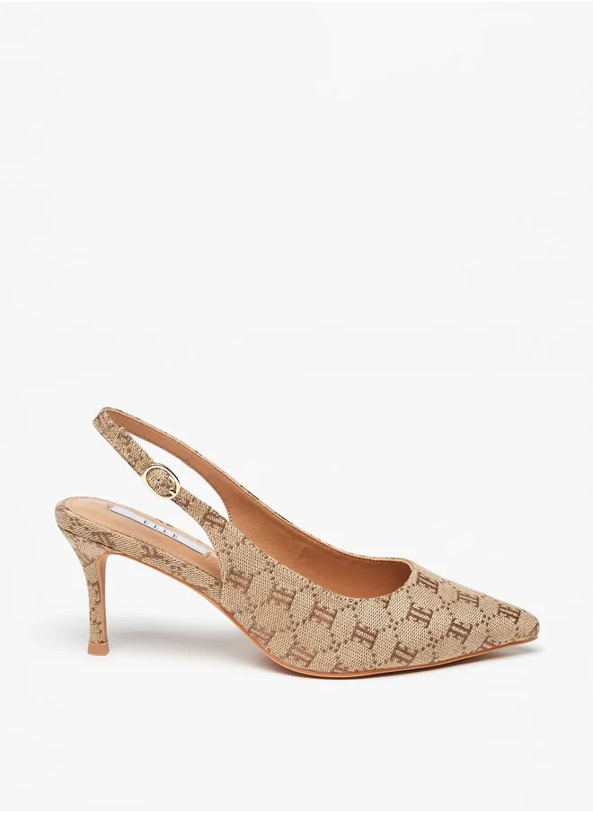 ELLE Women's Jacquard Matchback Heeled Shoe