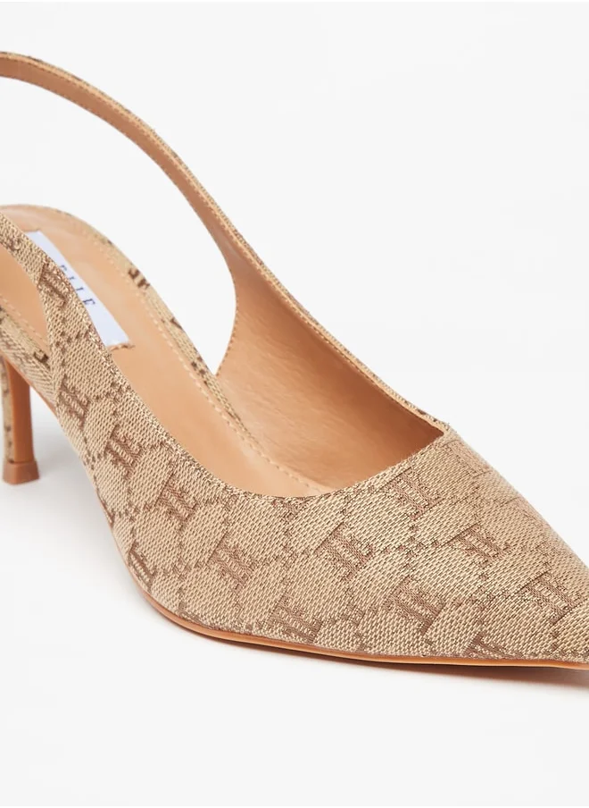 ELLE Women's Jacquard Matchback Heeled Shoe