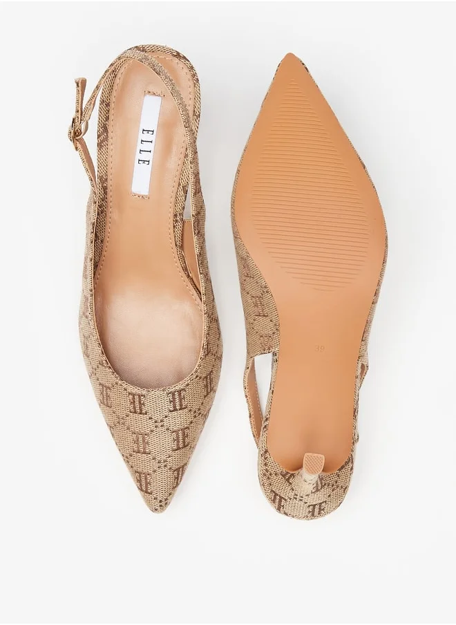 ELLE Women's Jacquard Matchback Heeled Shoe
