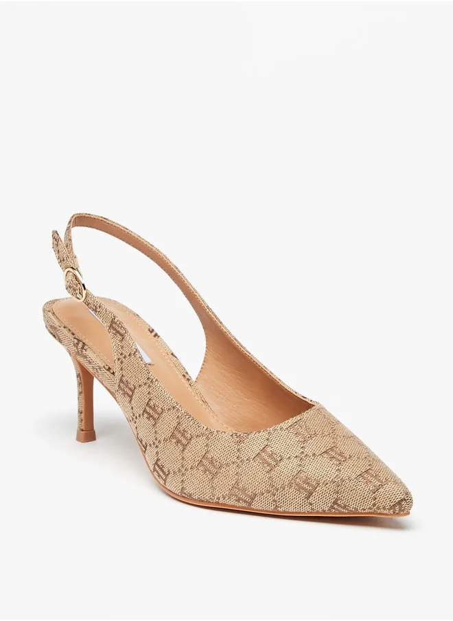ELLE Women's Jacquard Matchback Heeled Shoe