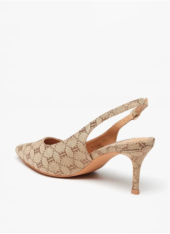 ELLE Women's Jacquard Matchback Heeled Shoe