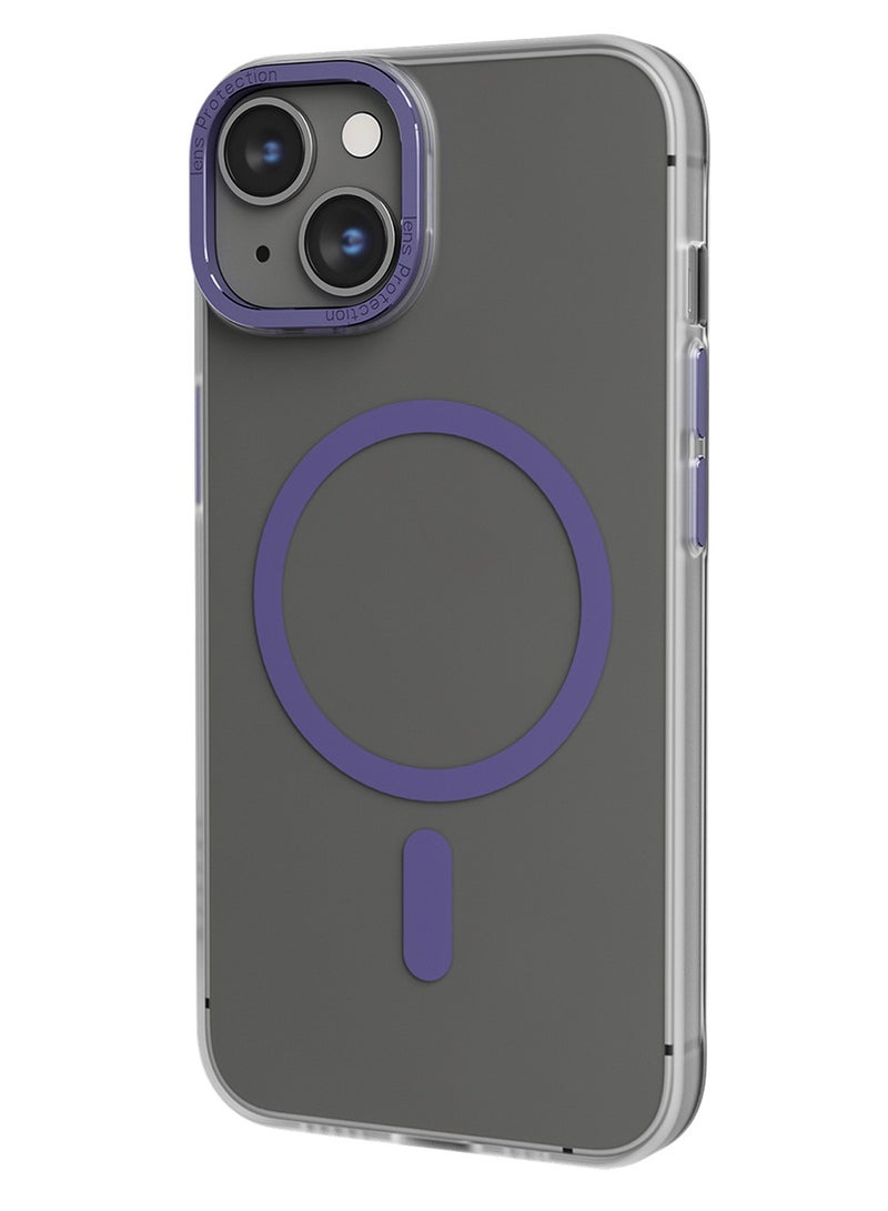 ليفيلو جراب iPhone 14 MagSafe Glory غطاء خلفي غير لامع / مقاوم للصدمات / حلقة معدنية للكاميرا / جراب صلب فائق النحافة / متوافق مع MagSafe - شفاف/أرجواني غير لامع - Image 2