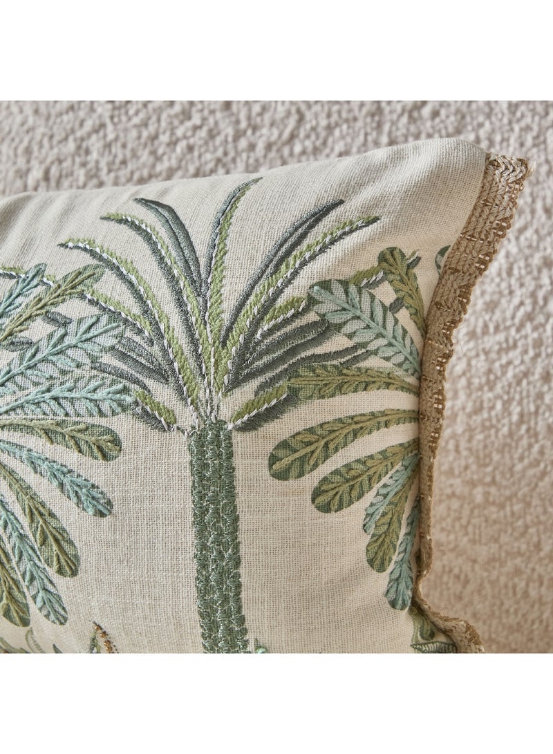 Home Box Cancun Palm Embroidered Filled Cushion 50 x 30 cm  - Image 2