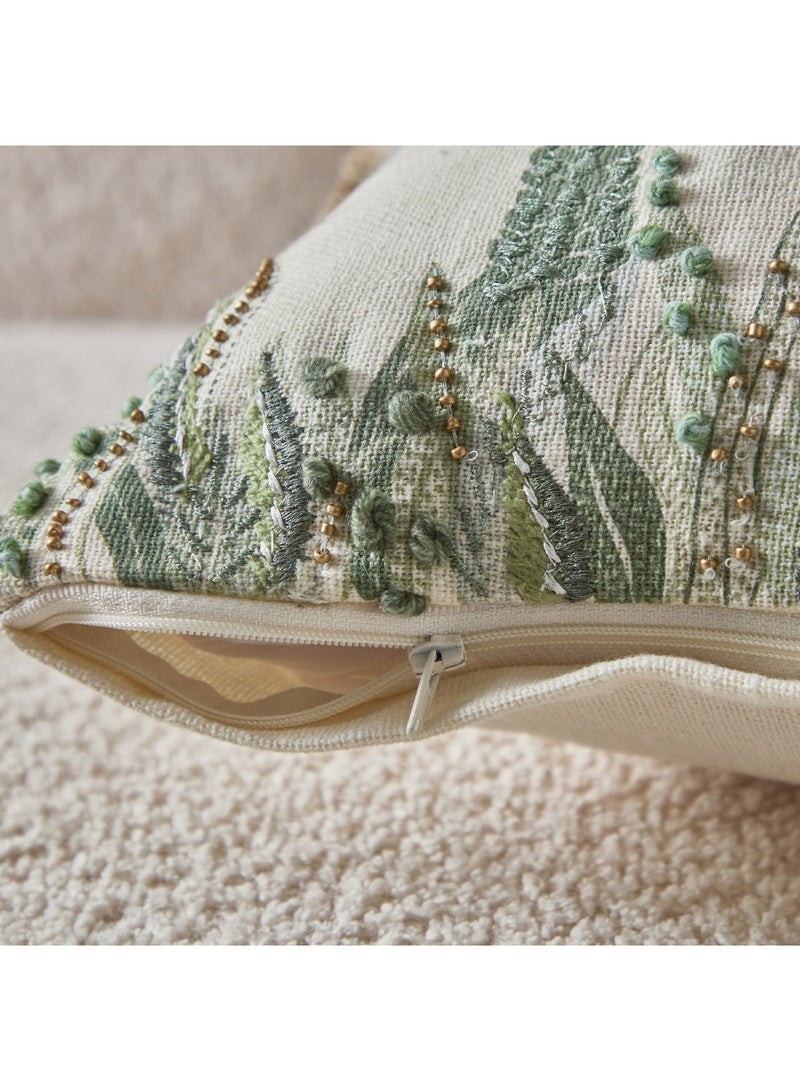 Home Box Cancun Palm Embroidered Filled Cushion 50 x 30 cm  - Image 3