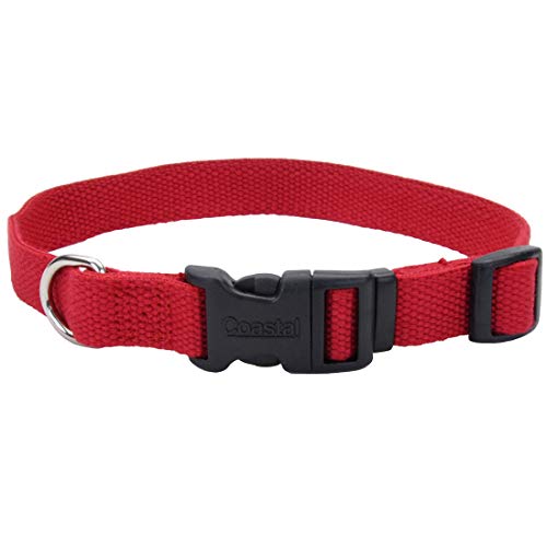 Coastal Pet - New Earth Soy - Adjustable Dog Collar, Cranberry, 3/4" x 12"-18" - Image 1