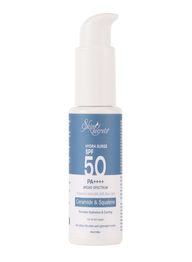 Skin Secrets Hydra Surge Sunscreen SPF 50 PA++++ with Ceramides, Squalene & Watermelon Extract| Lightweight| Broad Spectrum| No White-Cast| No Parabens, Mineral Oils & Silicones| Ayurvedic| (50ml) - Image 1
