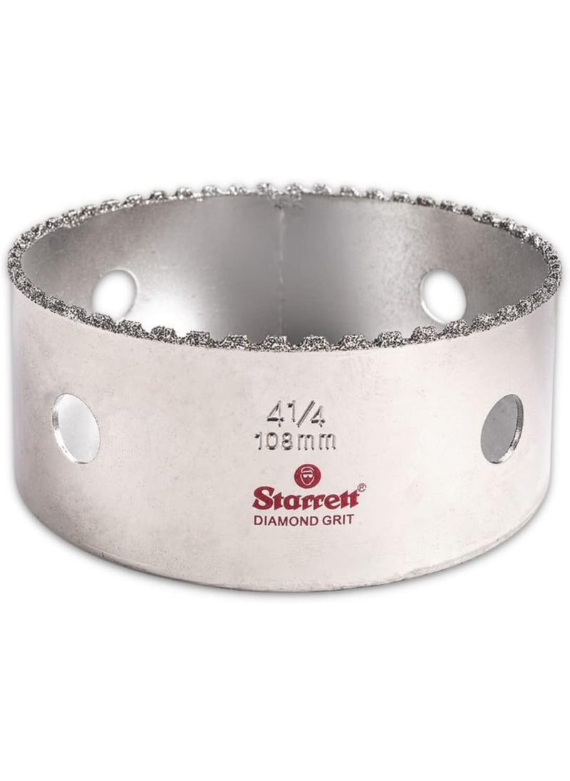 Starrett Starrett Diamond Grit Hole Saw  Ideal for Drilling Small Diameter Holes  414 Diameter 158 Cutting Depth 5818 Thread Size XA2XA10 Arbor Type Silver  KD0414N  - Image 1