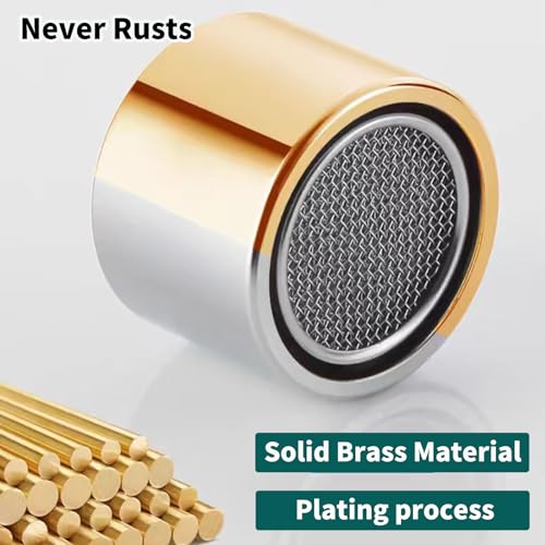 TSBSHum Bathroom Sink Aerator,2.2 GPM Faucet Aerator, Made of Solid Brass and Stainless Steel,55/64 Inch Female Thread Faucet Replacement with Gasket,For Kitchen and Bathroom,4PCS(Silver) - Image 3