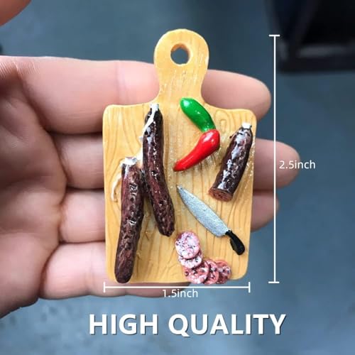 Bonilve 4 Pcs Cute 3D Miniature Food Refrigerator Magnets – Strong Magnetic Cutting Board Design for Kitchen Home Decor, Fridge, Locker & Whiteboard - Image 2