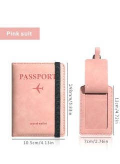 Showday Passport Wallets Travel Holder Set, Honeymoon travel Luggage Tags,Slim Passport Case Covers for Wedding Bridal Shower Gift Mr and Mrs Luggage Tags Couples Passport Holder Set (Pink)  - Image 2