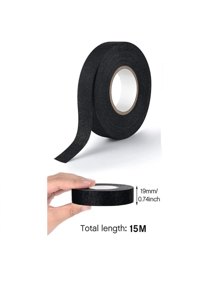 Generic Automotive Harness Tape, 2 Rolls Wires Fabric Tapes High Temperature Resistance Insulation Fastening Tape Wire Loom Tape, 0.74 in × 49ft  - Image 2