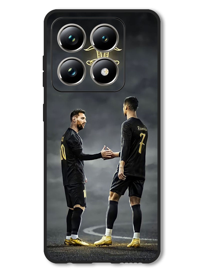 Theodor Case Compatible with Xiaomi 14T Protection Shockproof Bumper Cover Messi Ronaldo Goat - Image 1