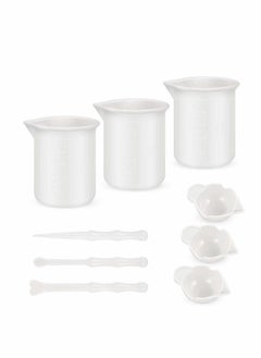 Excefore 3Pcs Mixing Cups for Resin Silicone Measuring Cups - Mixing Resin Stain Epoxy Paint Silicone Measuring Cups for Resin 100ml Mixing Cups Mixing Cups for Resin Silicone Measuring Cups  - Image 1