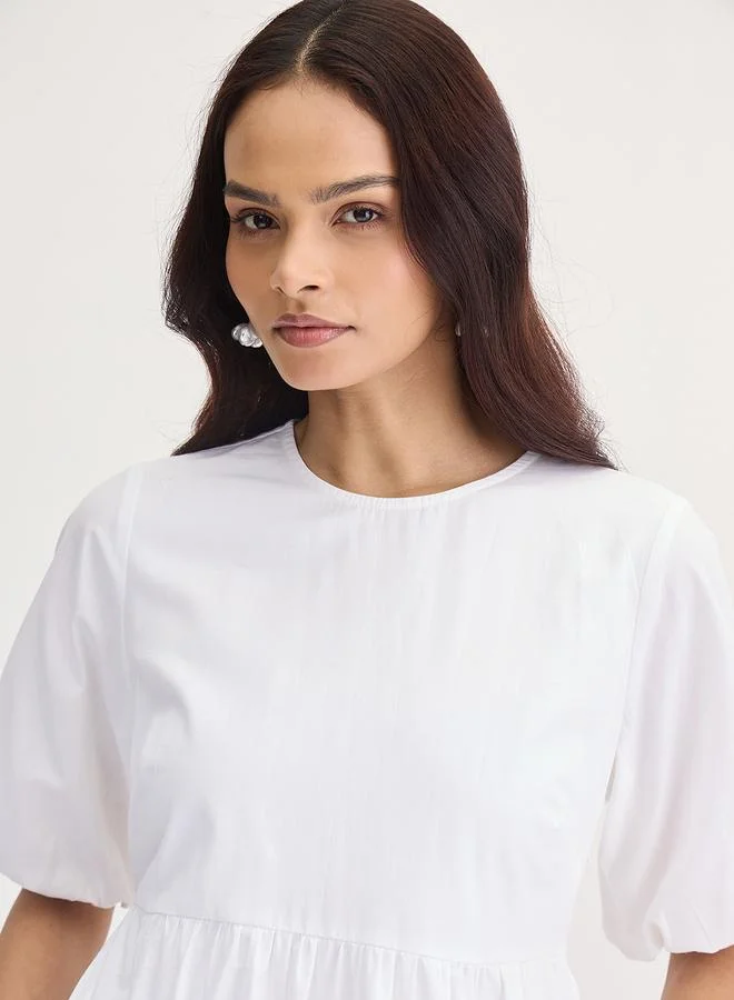 Femmella  Femmella White Cotton Tiered Maxi Dress for Women | Best Price UAE