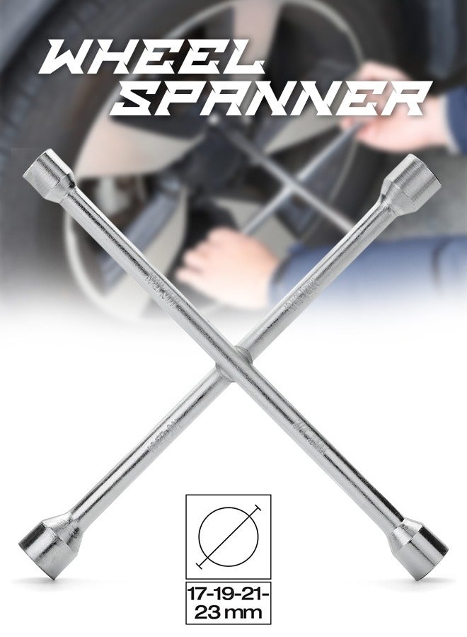 Generic Cross Wheel Spanner, Heavy-Duty Tire Wrench with 17mm, 19mm, 21mm, 23mm Socket Sizes – Ideal for Car Wheel Lug Nuts  - Image 5
